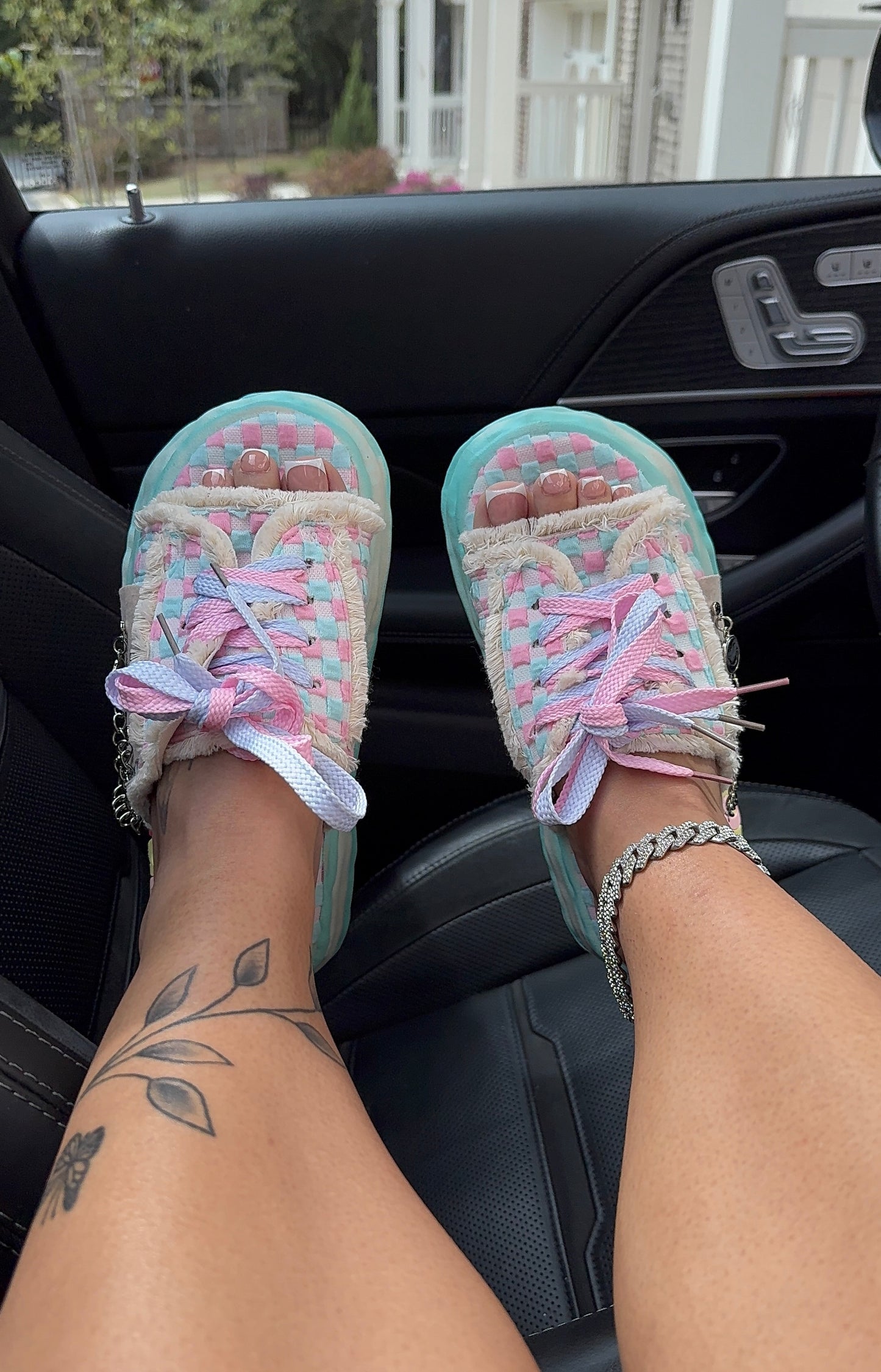 cotton candy yarn sandals