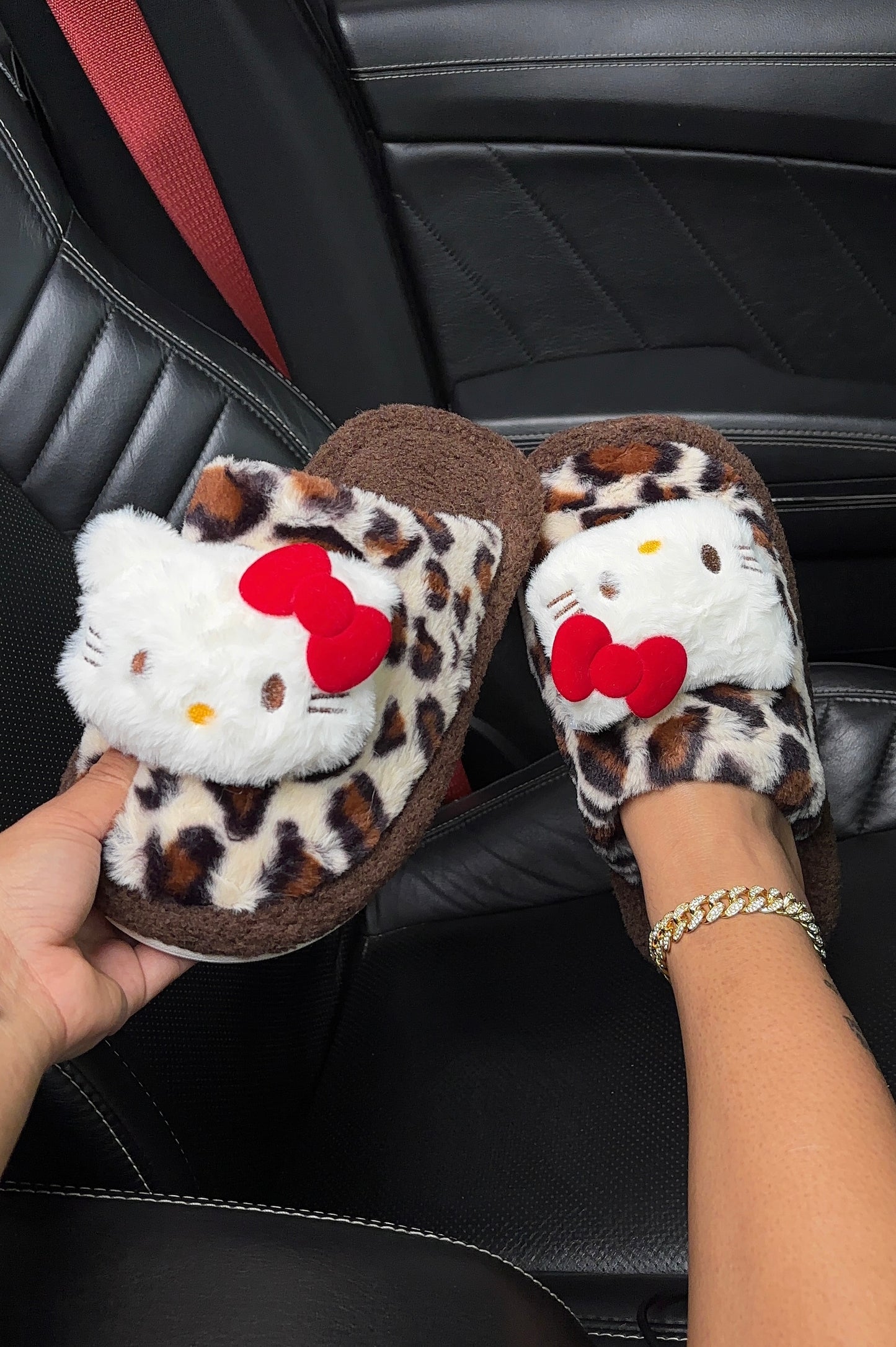 cheetah hello kitty slippers