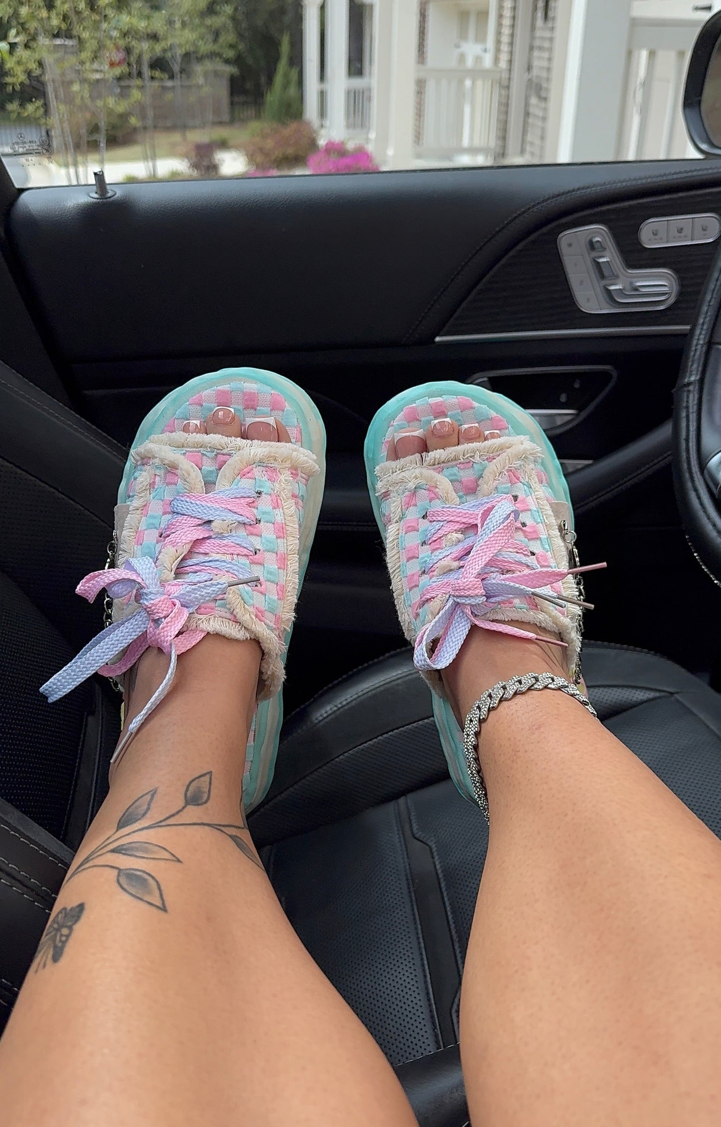 cotton candy yarn sandals