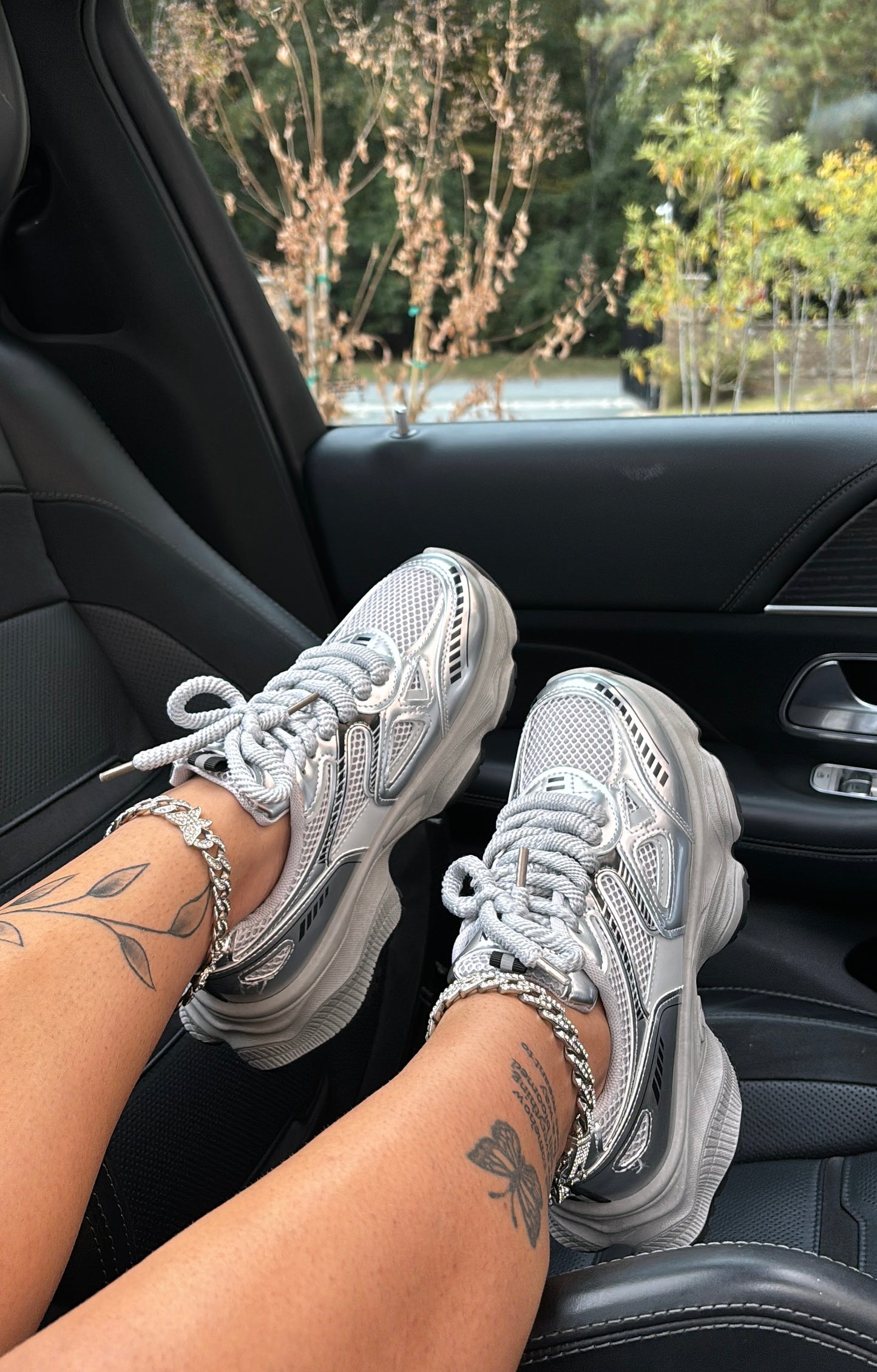 sliver unique sneakers