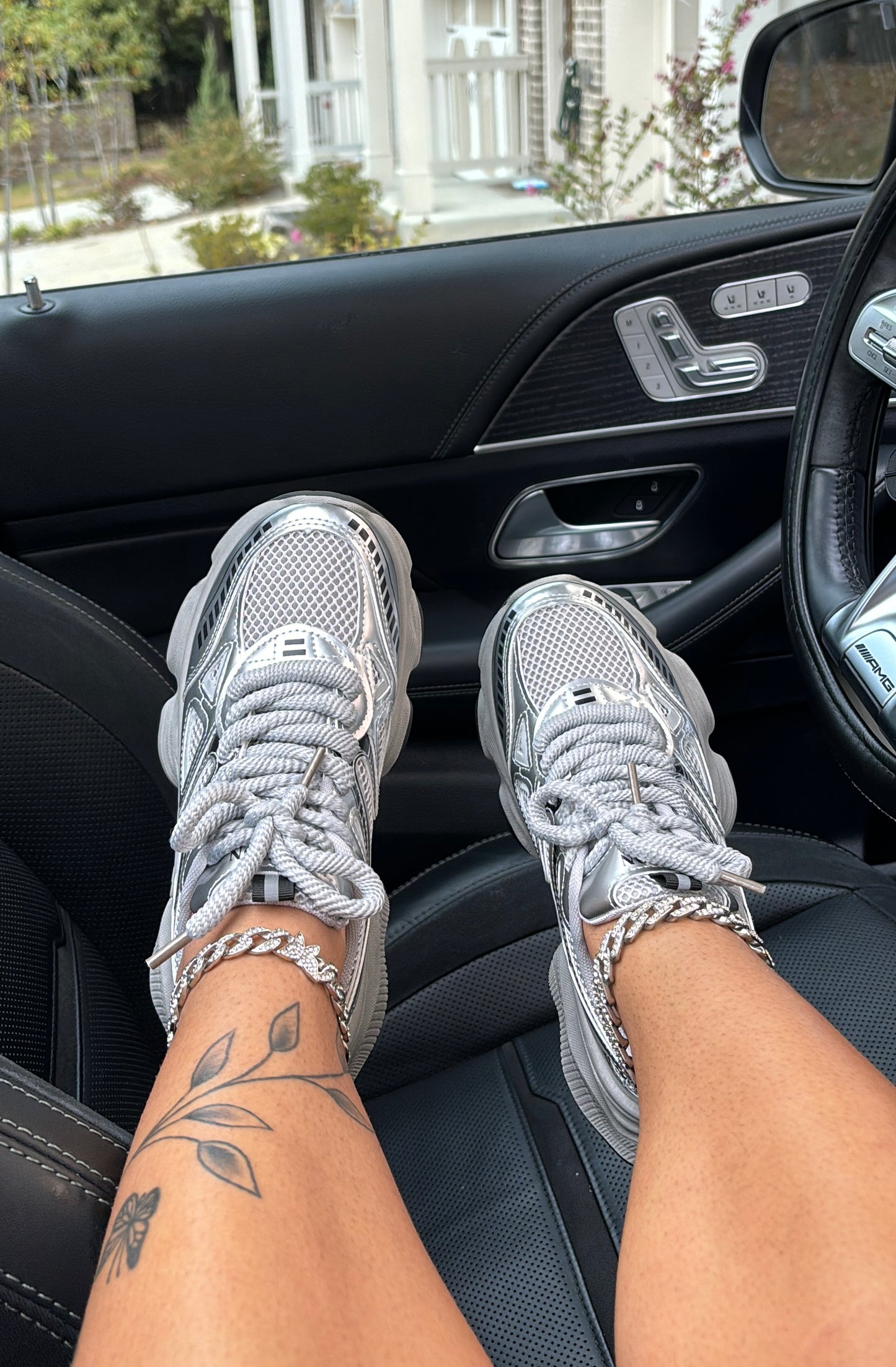 sliver unique sneakers