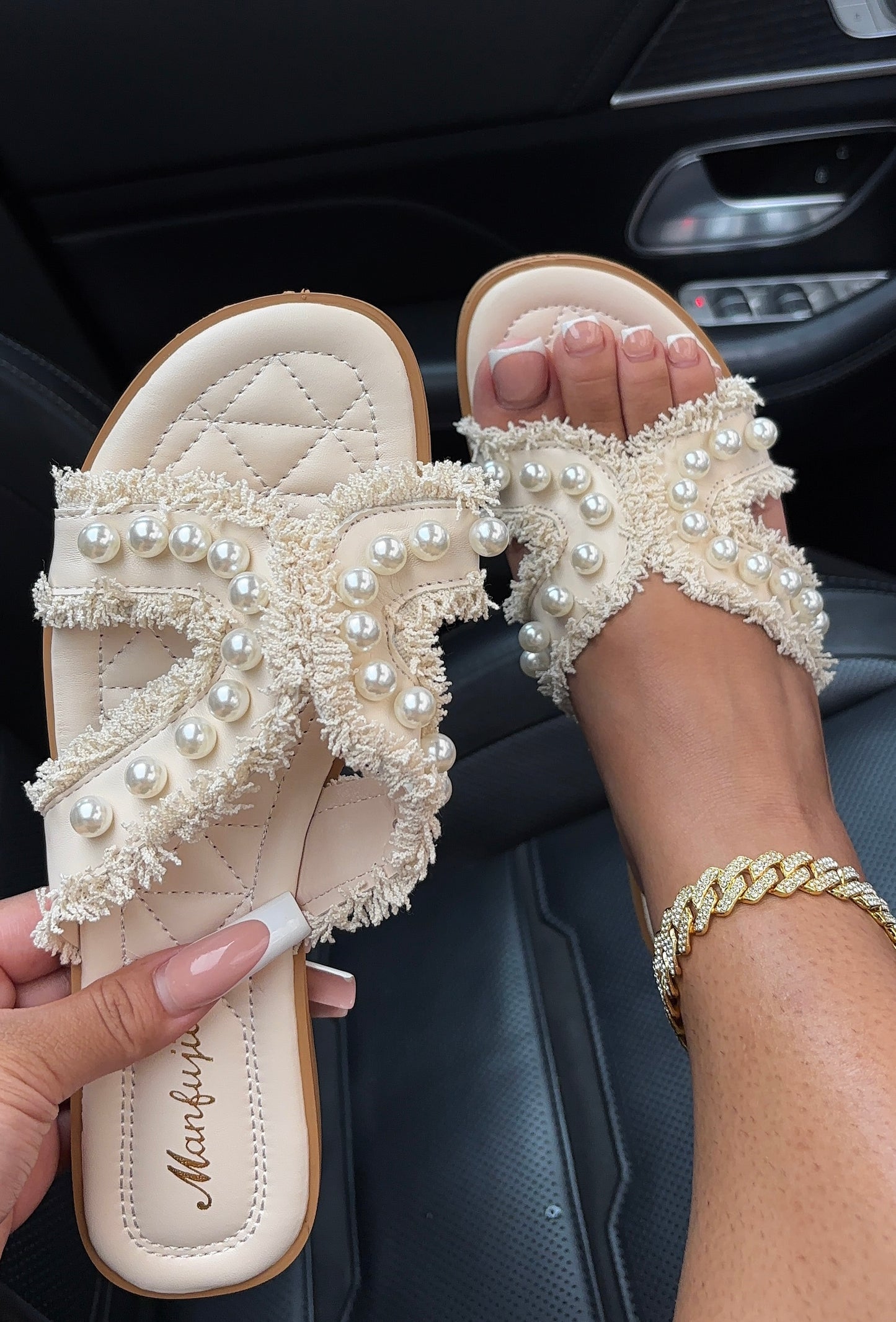 cutesy pearl sandals