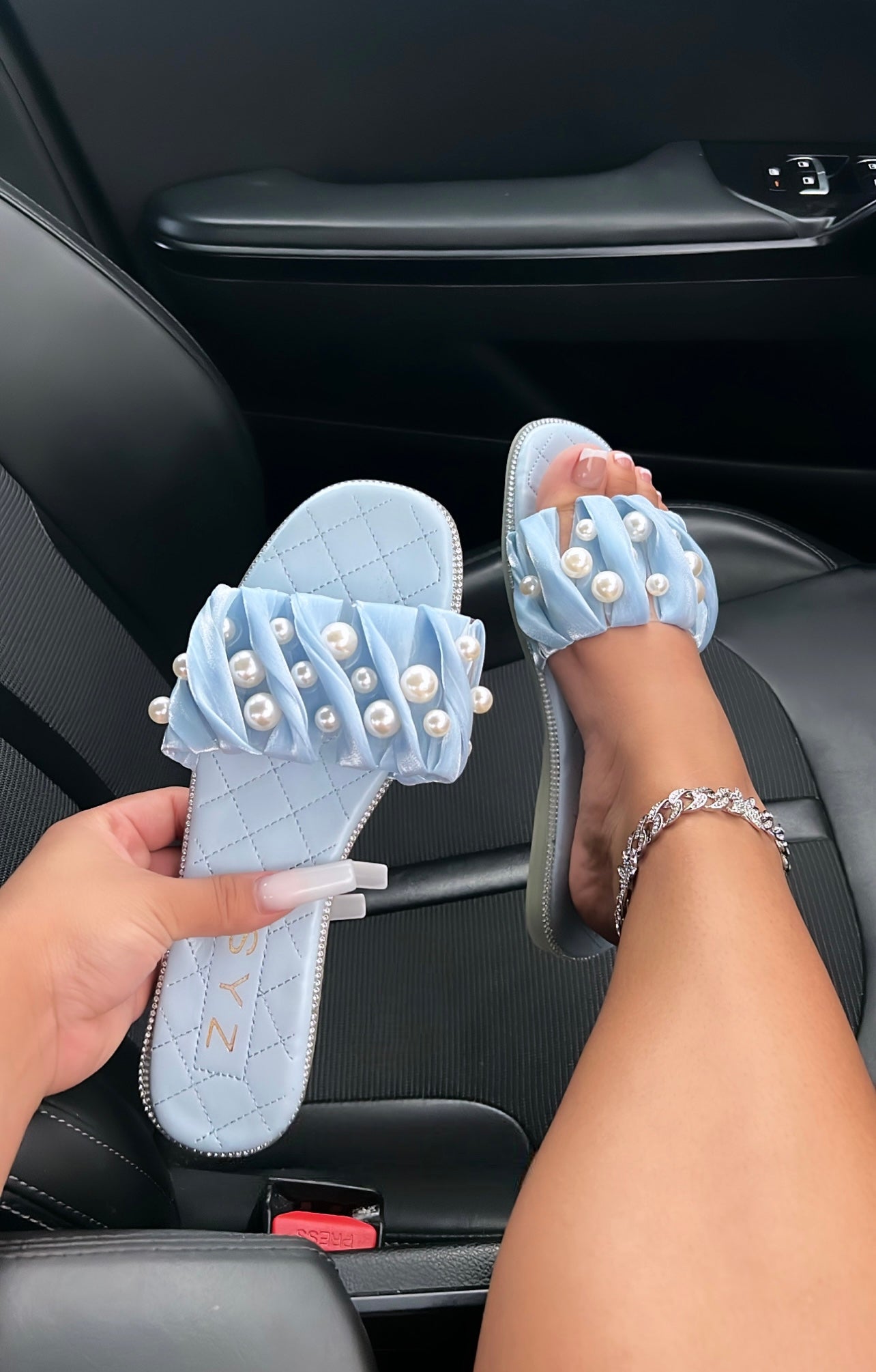 pearl runched flats image 1