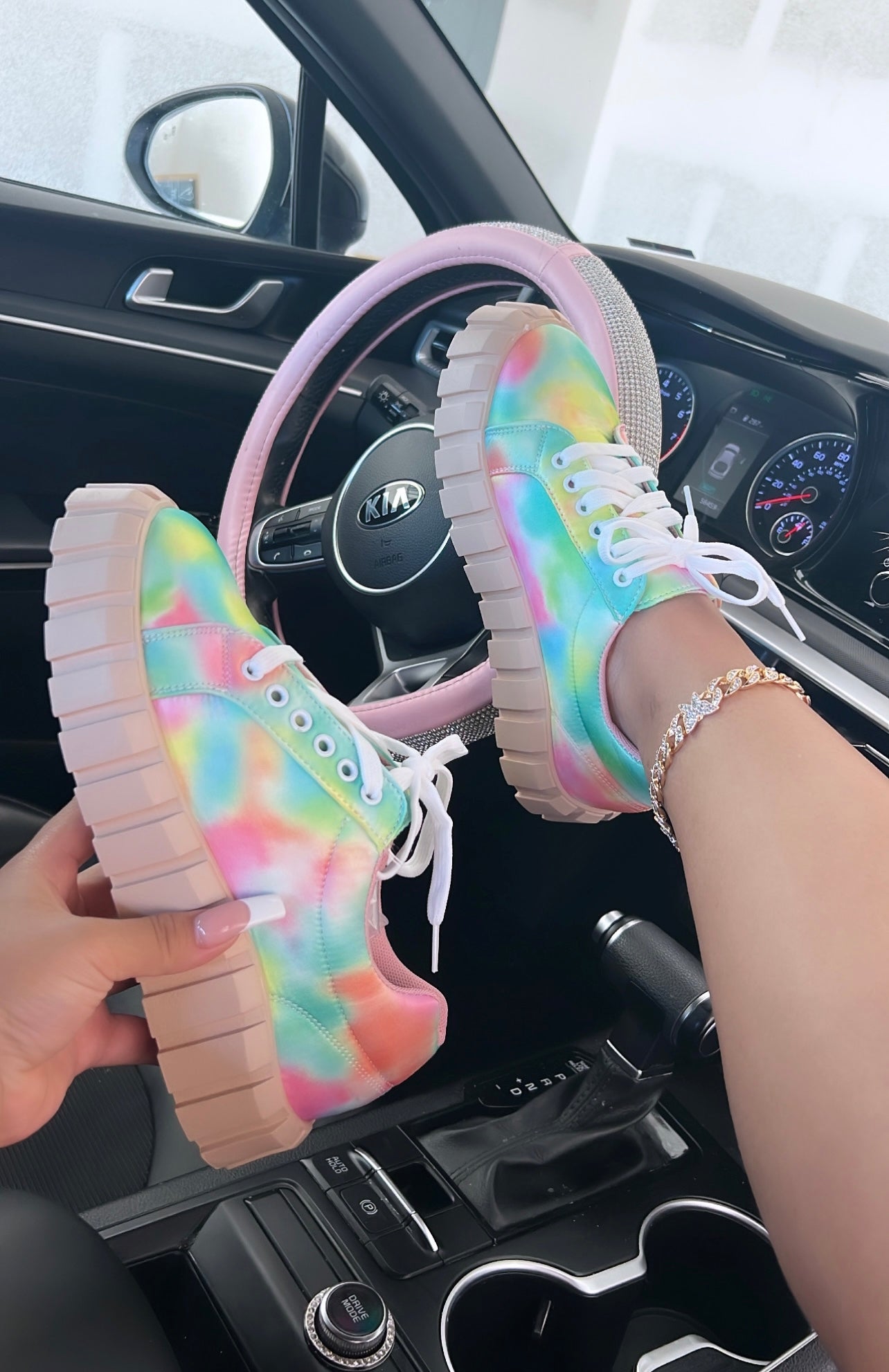 colorful platform sneakers image 1