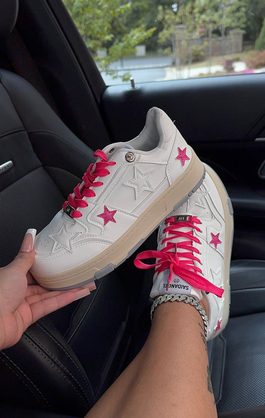 hot pink star sneakers