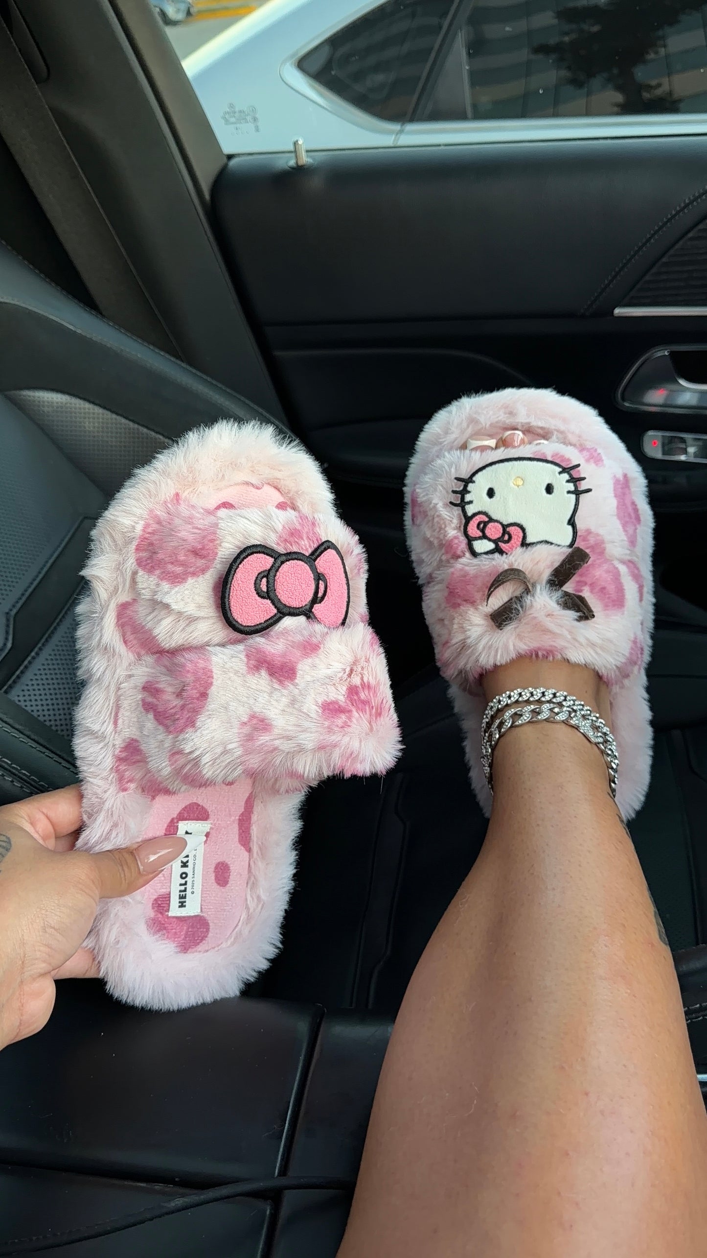pink cheetah kitty slippers