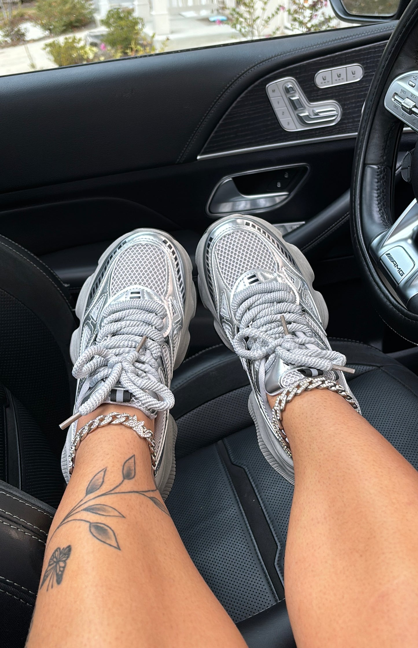 sliver unique sneakers