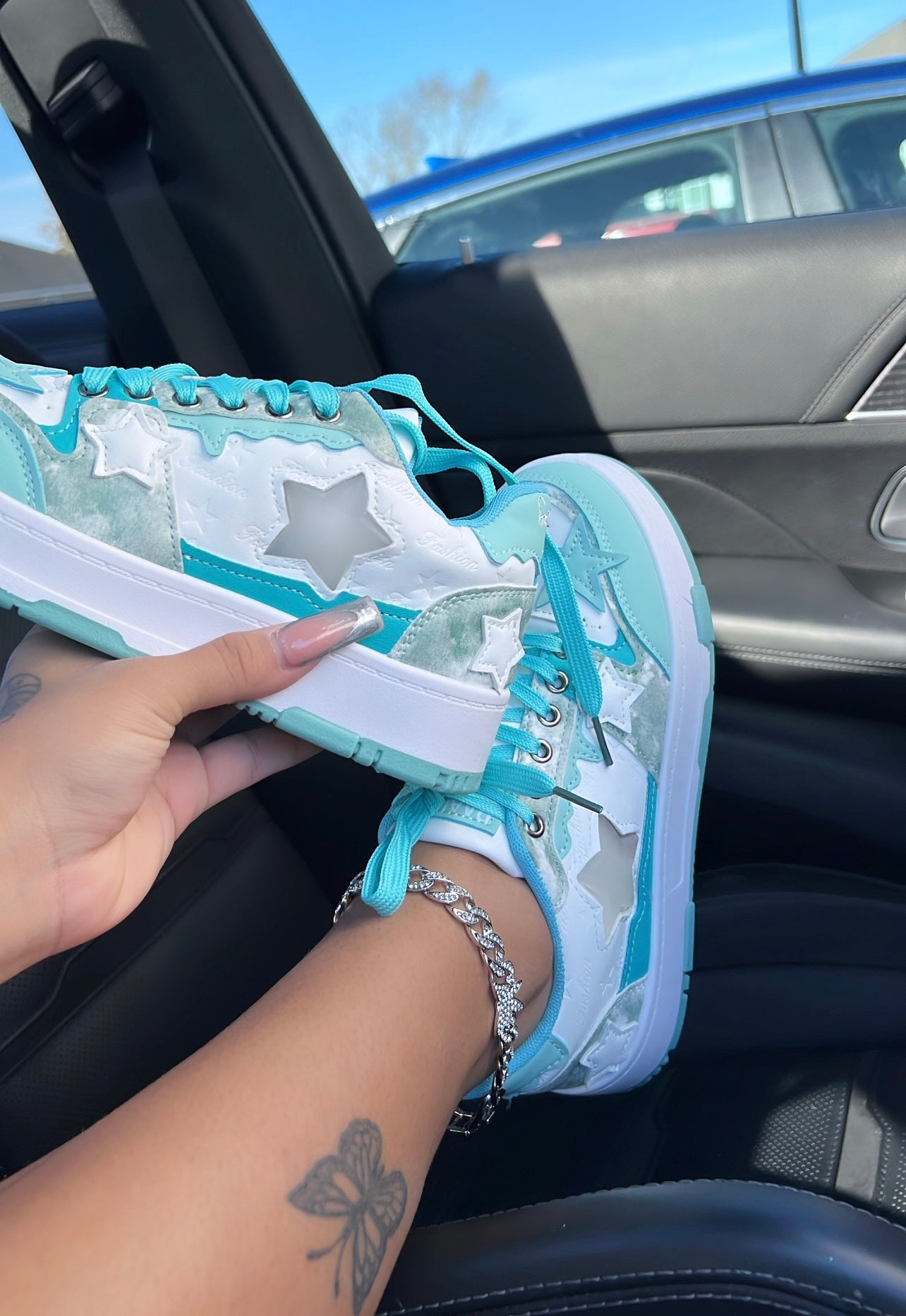 aqua blue star sneakers  image 0