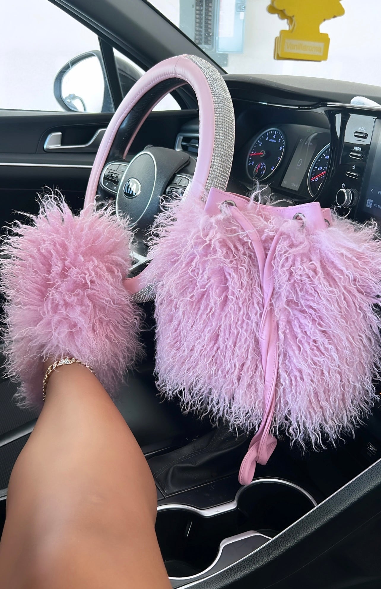 fur slippers and purse set  image 2