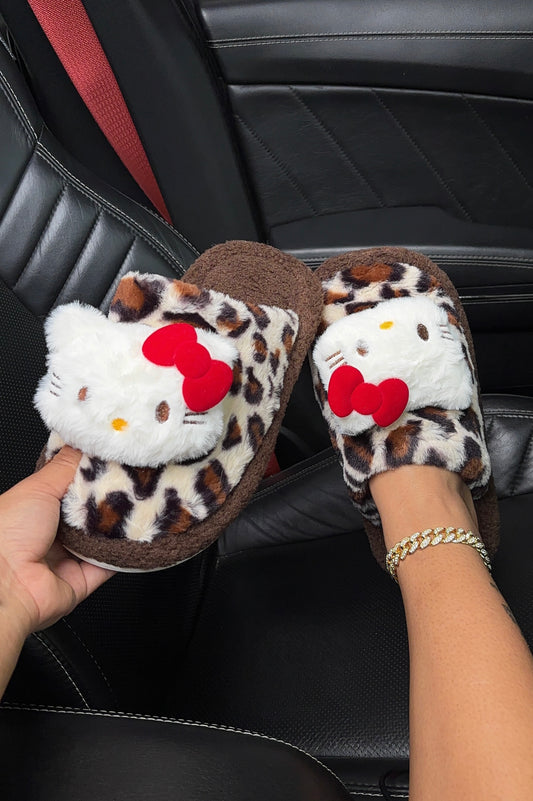 cheetah hello kitty slippers