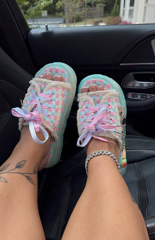 cotton candy yarn sandals