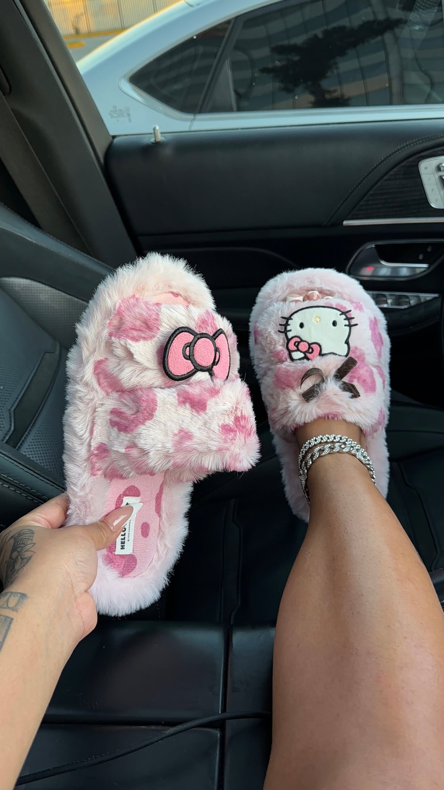 pink cheetah kitty slippers