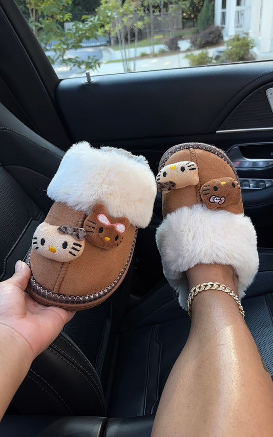 hello kitty fur slippers
