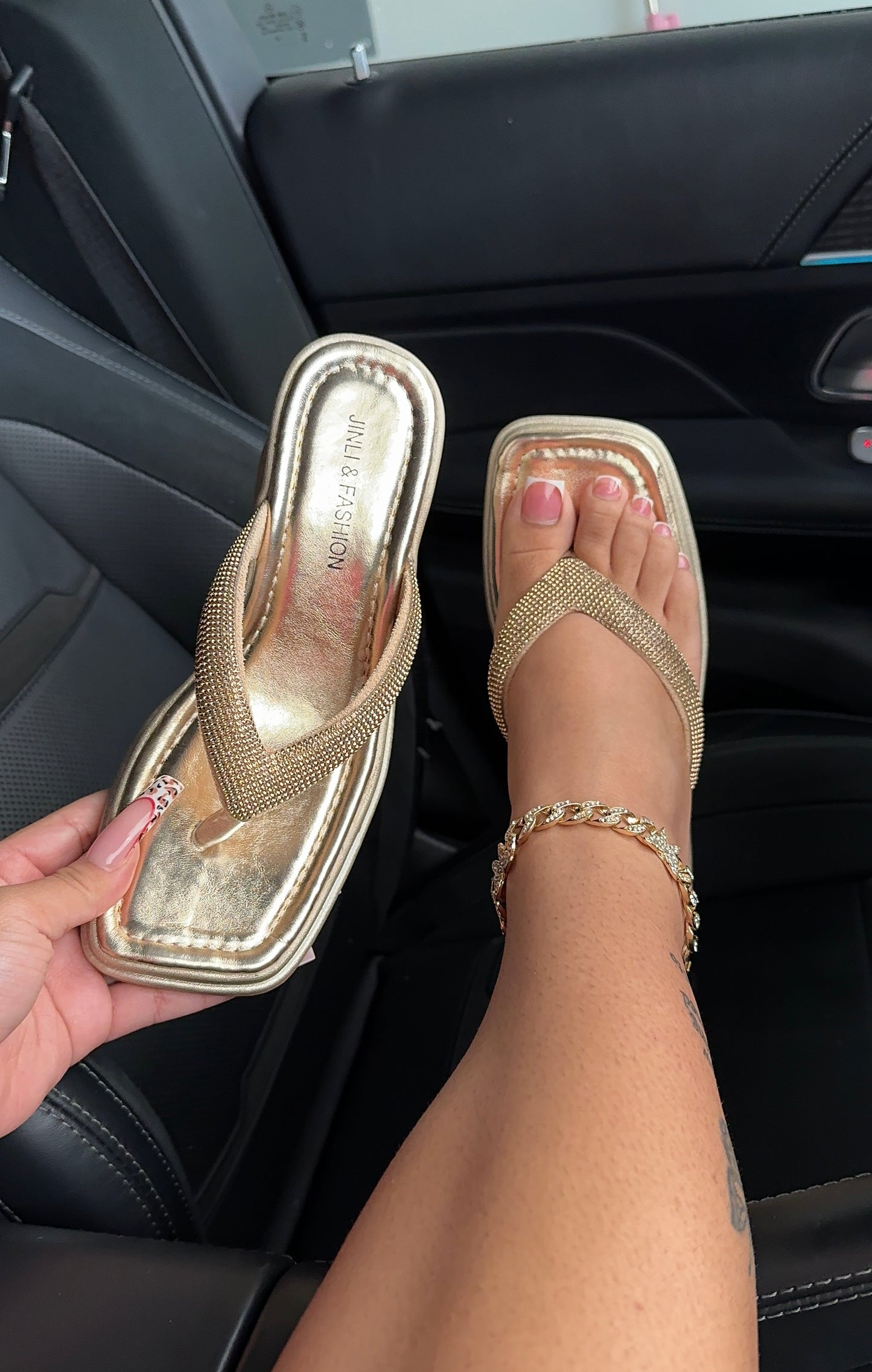 diamond platform flip flops