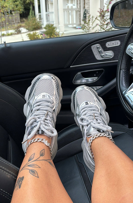 sliver unique sneakers