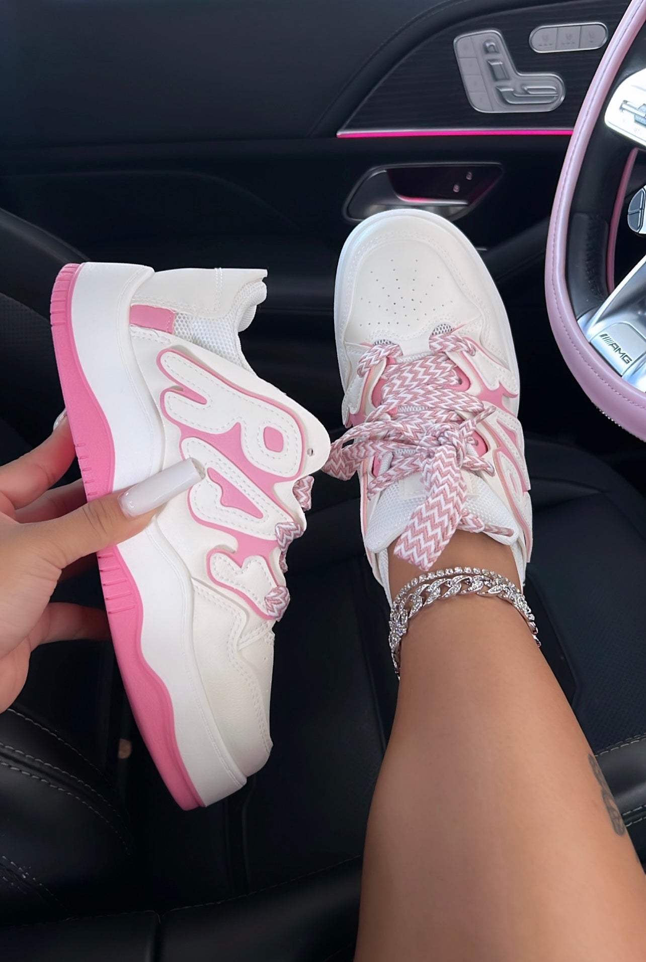 pink exotic sneakers  image 1